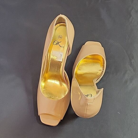 WOMEN"S IT’S OK PEEP TOE D'ORSAY HIGH HEEL STILETTOS PUMP SHOES - Picture 8 of 13